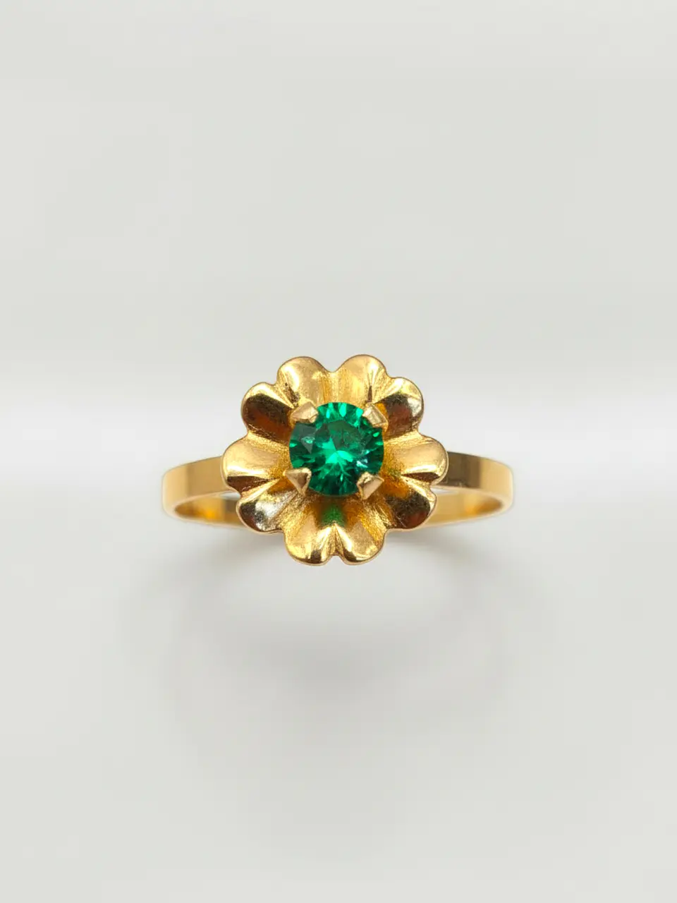 Anillo Flor de Mayo de Esmeralda Oro 18k 3