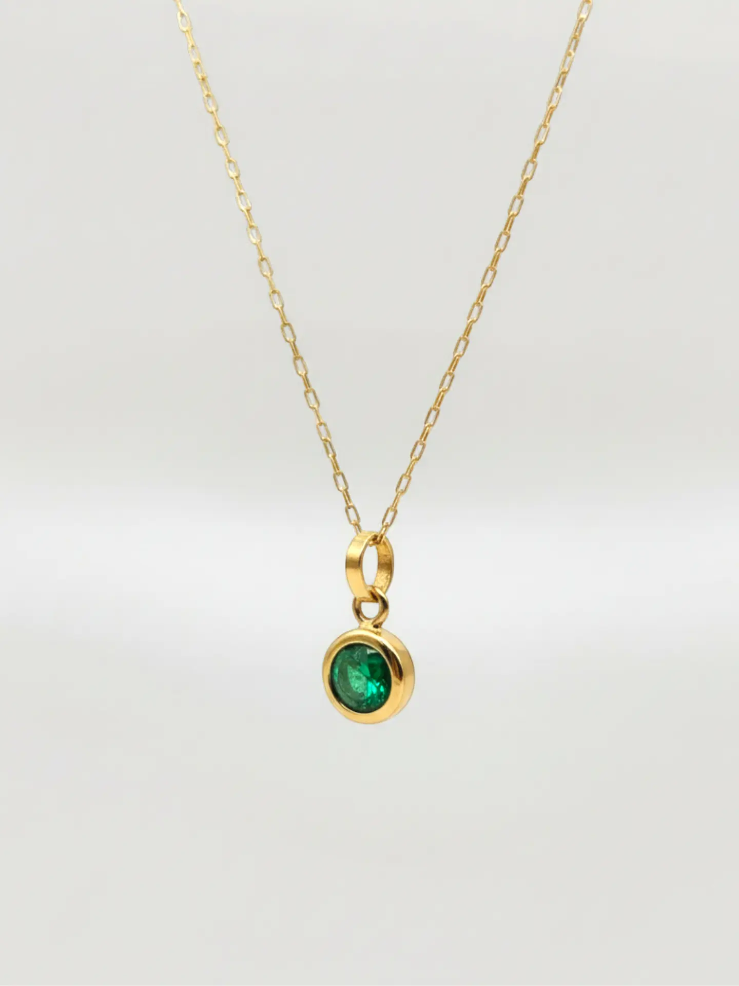 Cadena Jardín de Esmeralda Punto de Luz Oro 18k 2