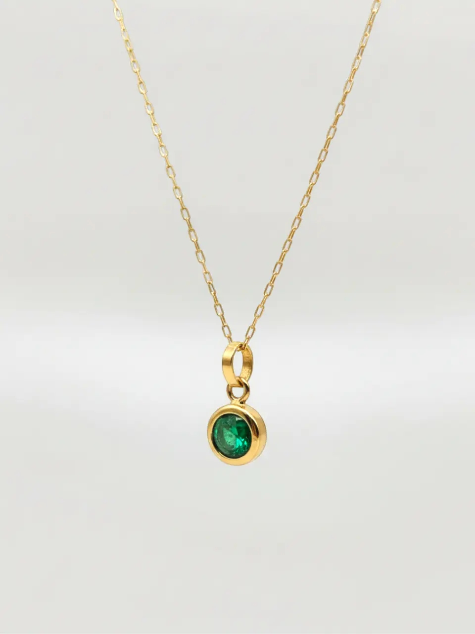 Cadena Jardín de Esmeralda Punto de Luz Oro 18k 2