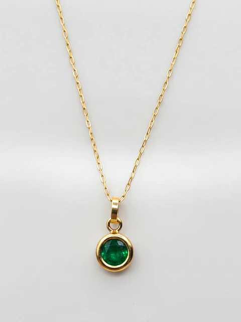 Cadena Jardín de Esmeralda Punto de Luz Oro 18k