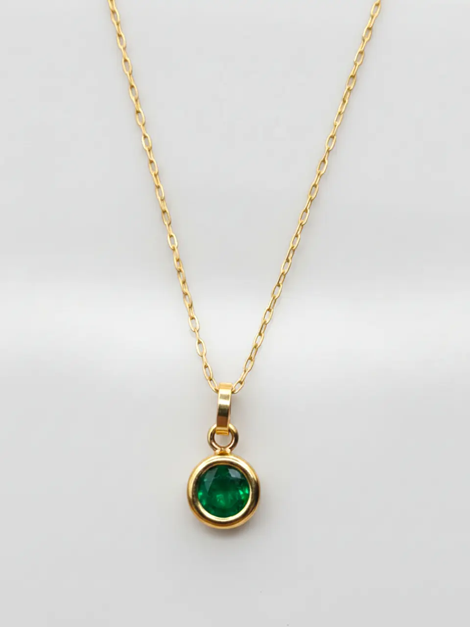 Cadena Jardín de Esmeralda Punto de Luz Oro 18k 1