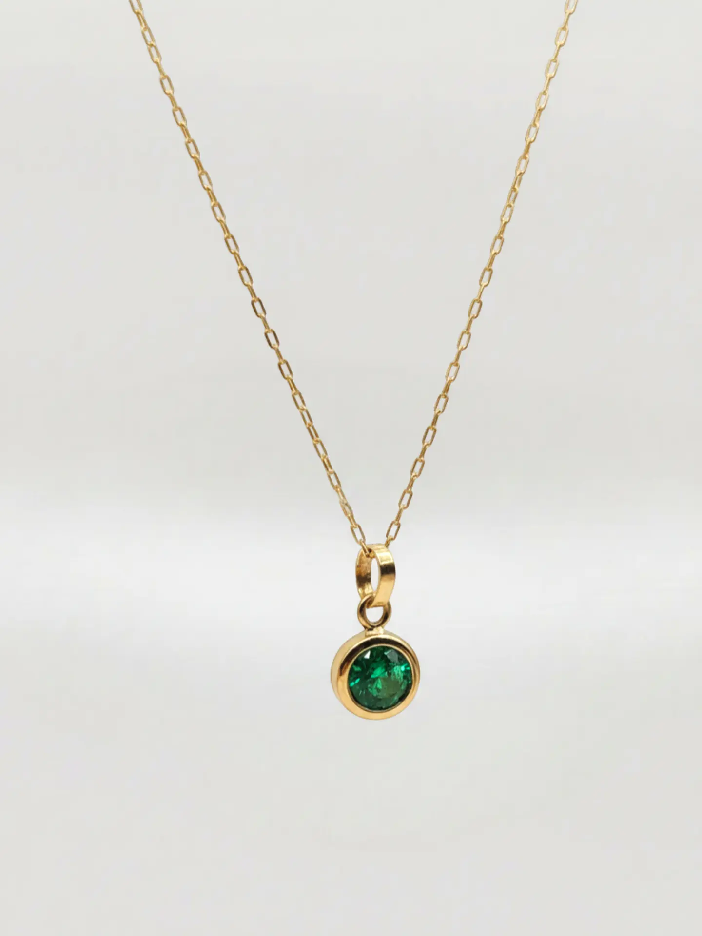 Cadena Jardín de Esmeralda Punto de Luz Oro 18k 3