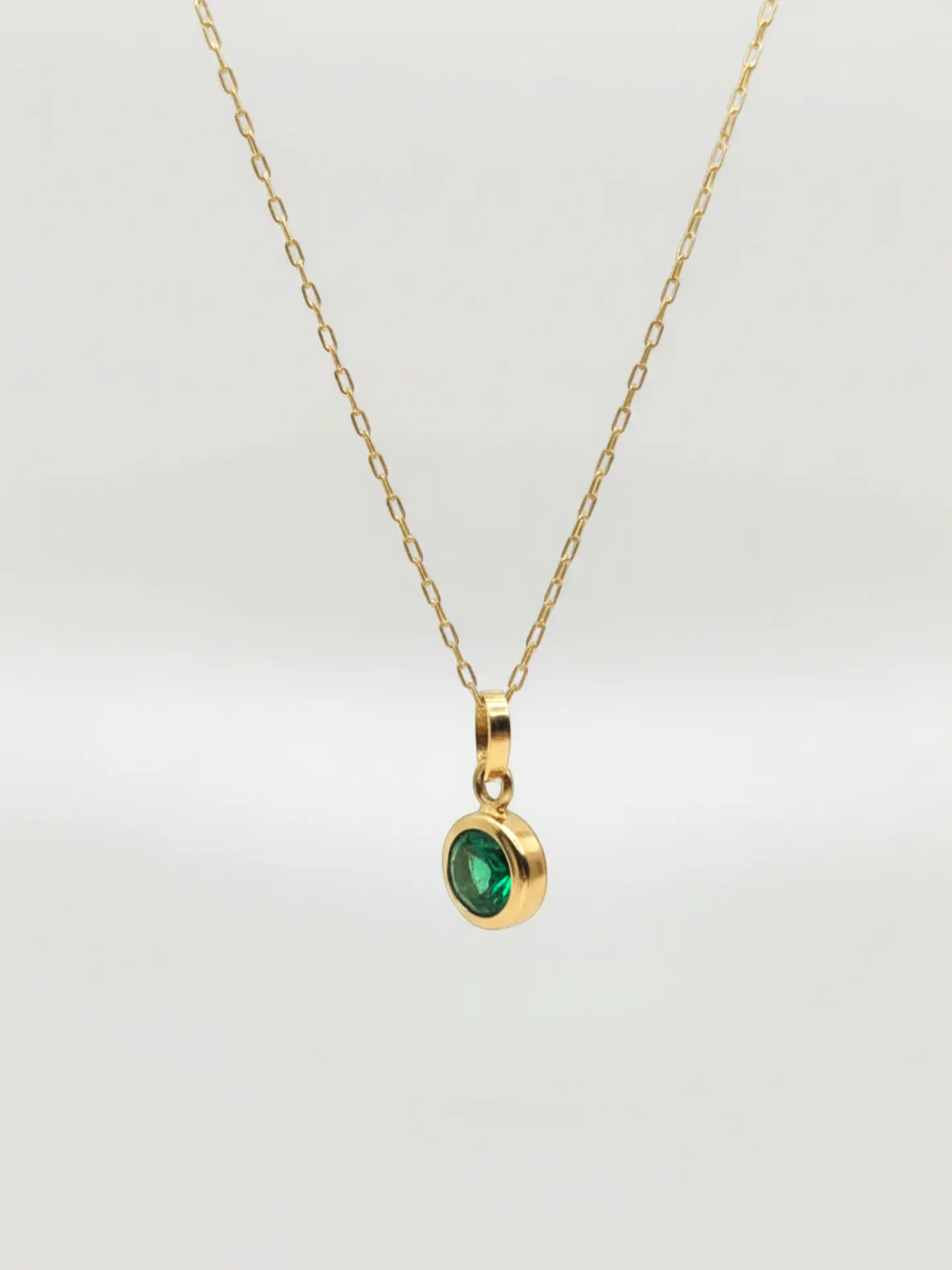 Cadena Jardín de Esmeralda Punto de Luz Oro 18k 5