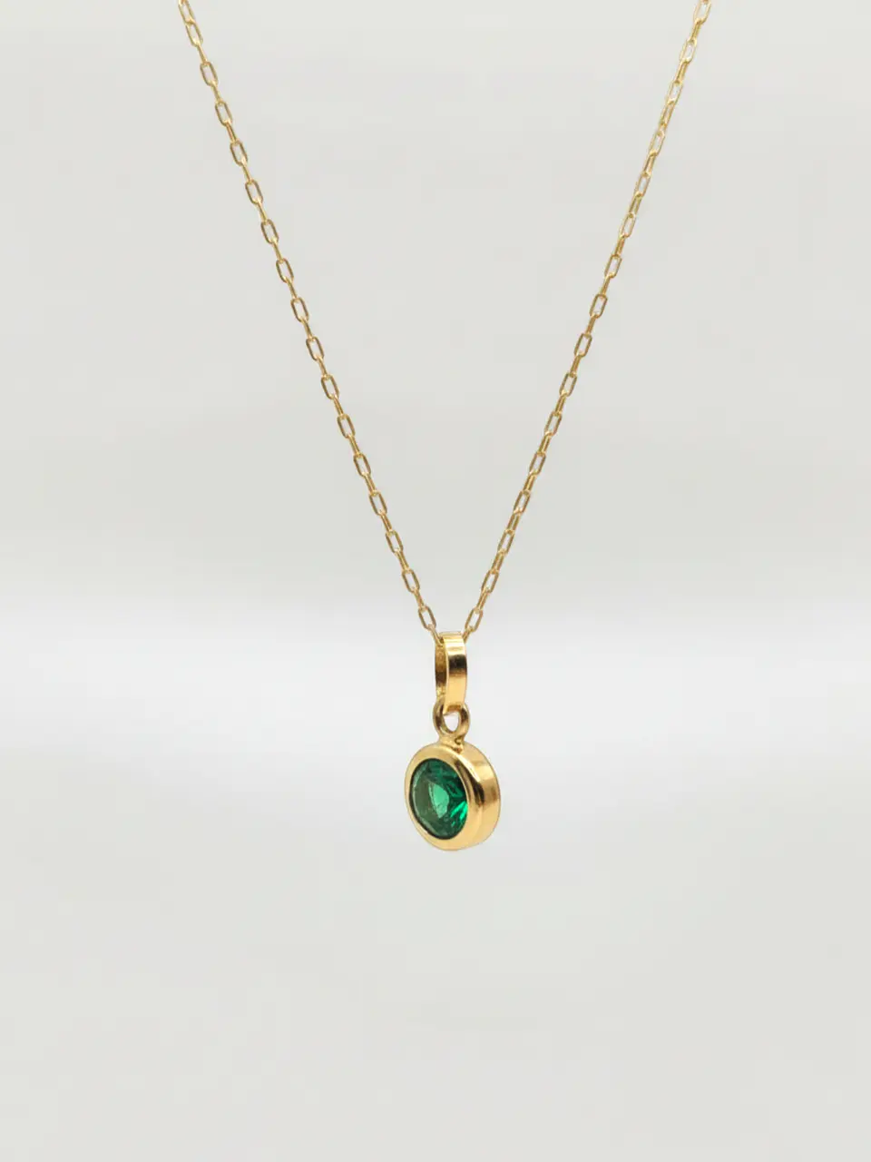 Cadena Jardín de Esmeralda Punto de Luz Oro 18k 5