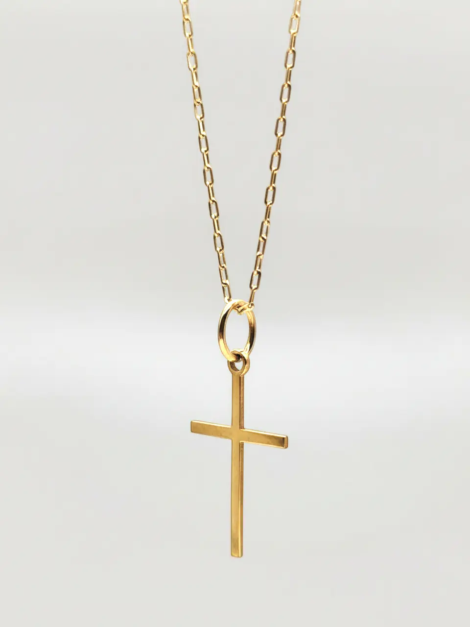 Cadena Cruz Estilizada Devoción Oro 18k 2