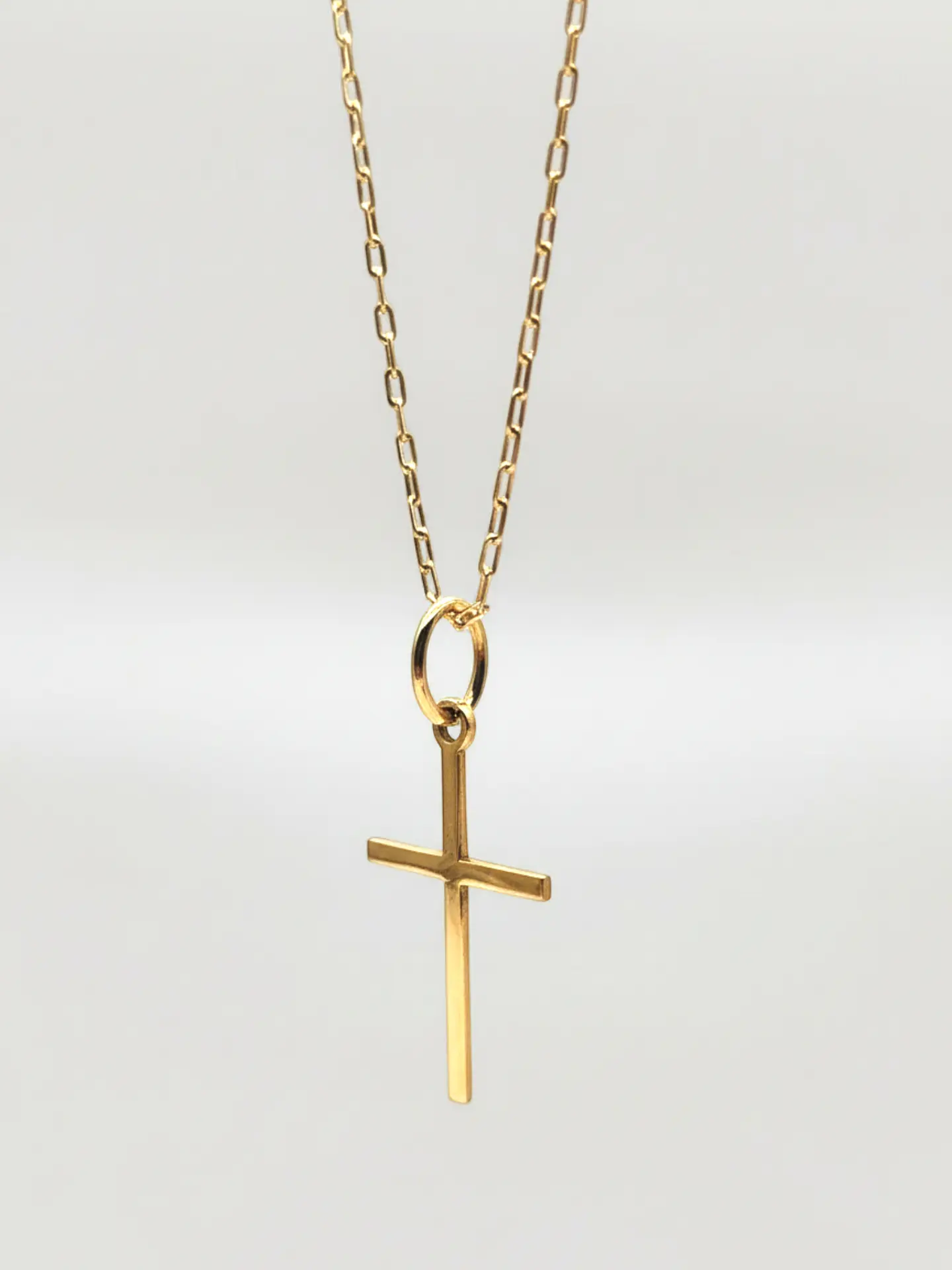 Cadena Cruz Estilizada Devoción Oro 18k 4