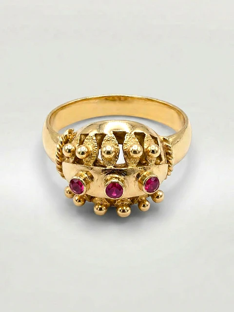 Anillo Chevalier Rubí de Poder Oro 18k