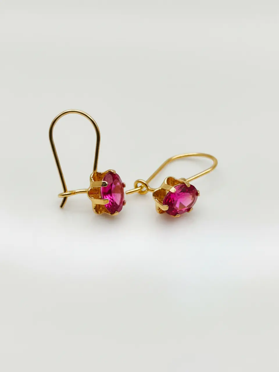 Aros Chatón Italiano Pasión de Rubí Oro 18k 4