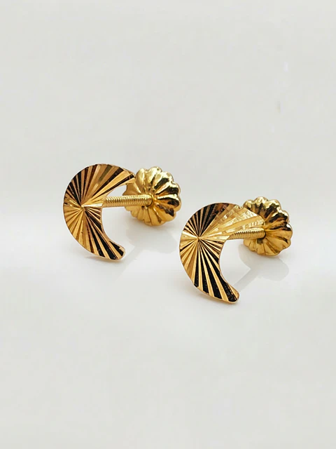 Aros Luna Satín Grande Oro 18k
