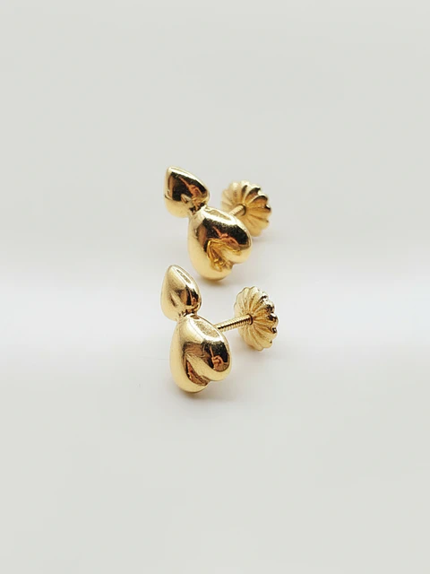 Aros Doble Corazón Unión Mediano Oro 18k