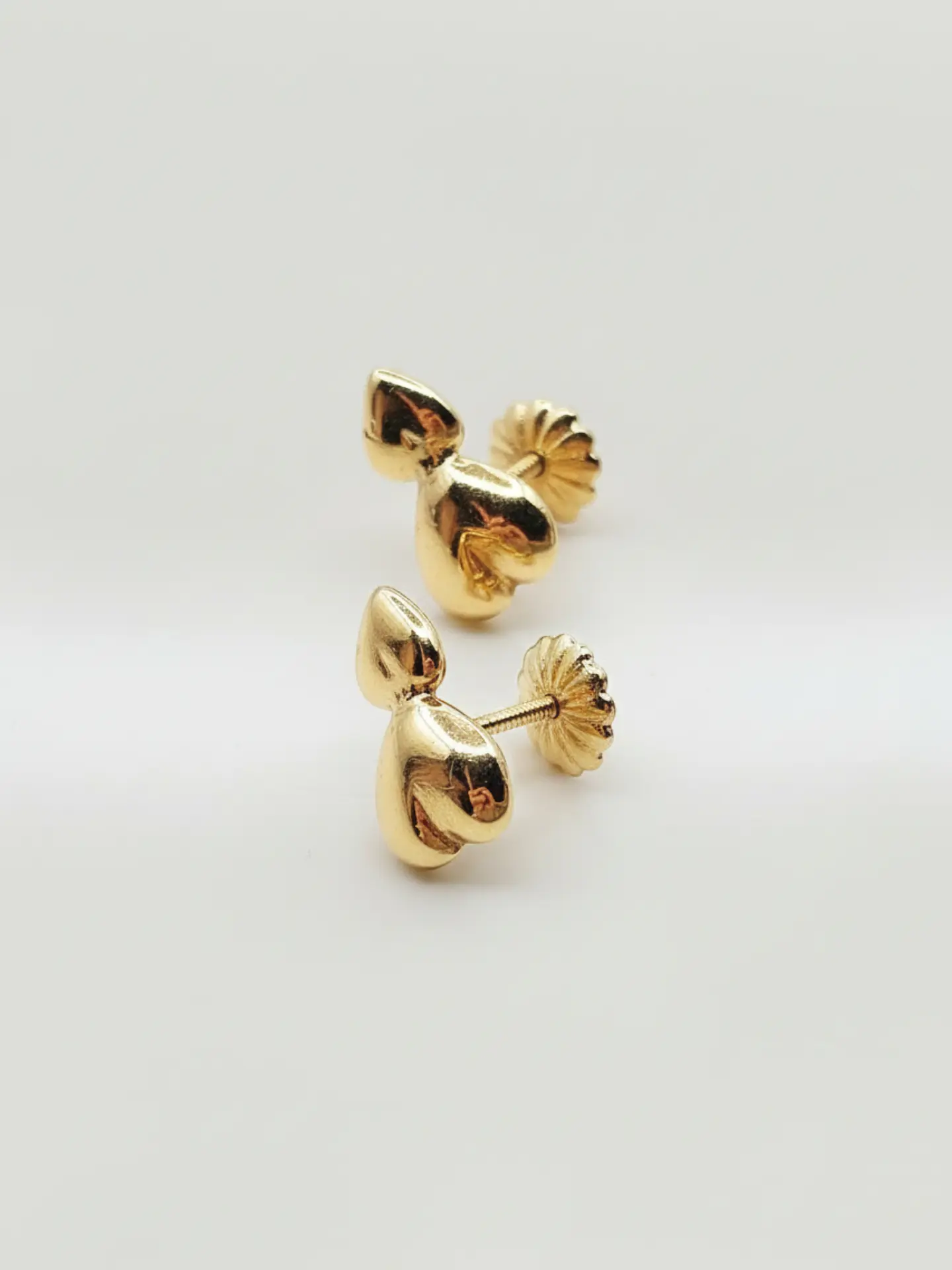 Aros Doble Corazón Unión Mediano Oro 18k 2