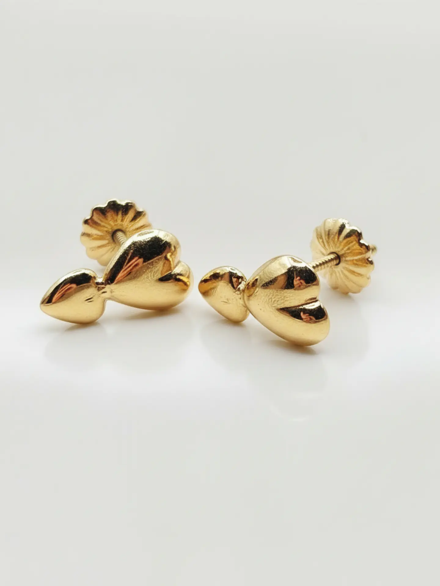 Aros Doble Corazón Unión Mediano Oro 18k 4