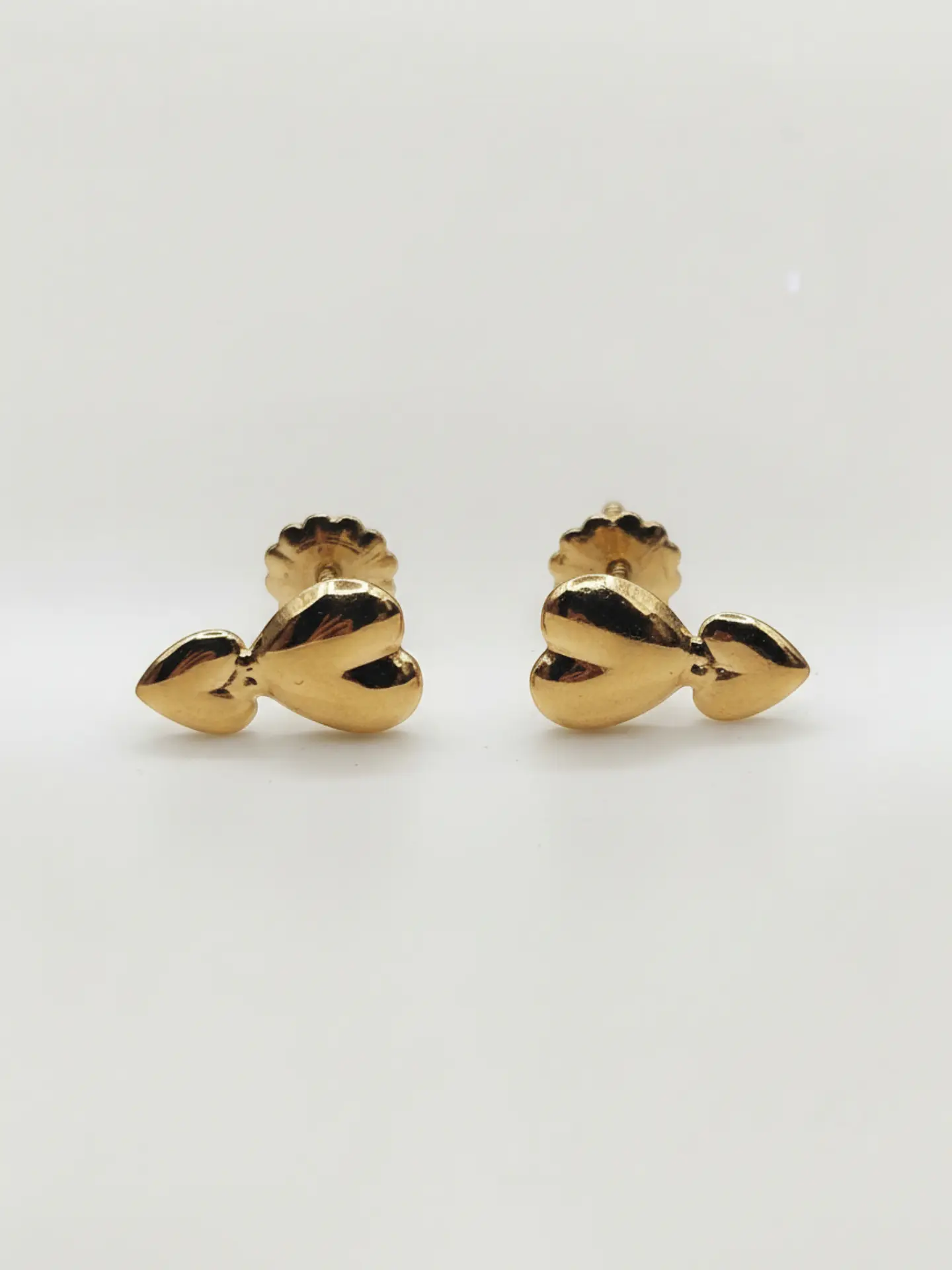 Aros Doble Corazón Unión Mediano Oro 18k 5