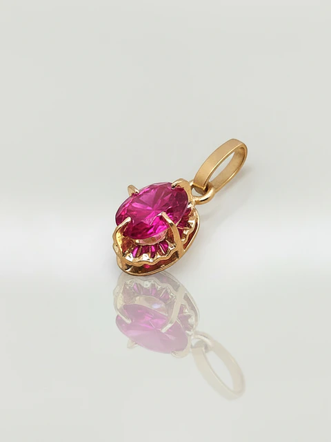 Colgante Chatón Oval Pasión de Rubí Oro 18k