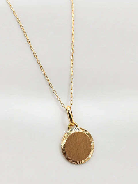 Cadena Disco Satín Esencia Oro 18k