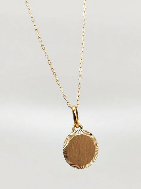 Cadena Disco Satín Esencia Oro 18k