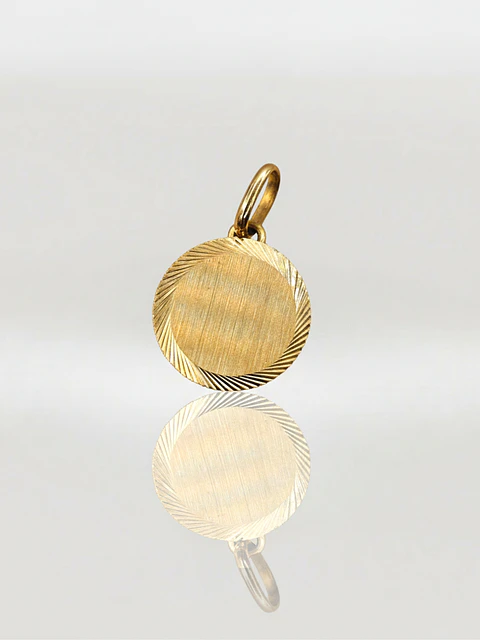 Colgante Disco Espejo Esencia Oro 18k