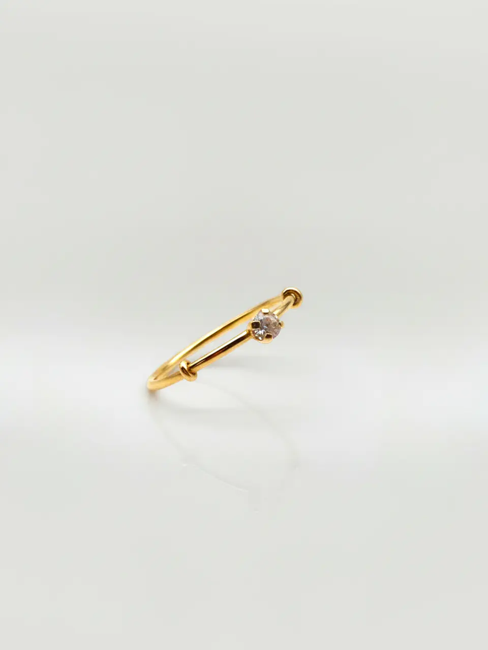 Anillo Juvenil Gema Solitaria Circón Oro 18k 1