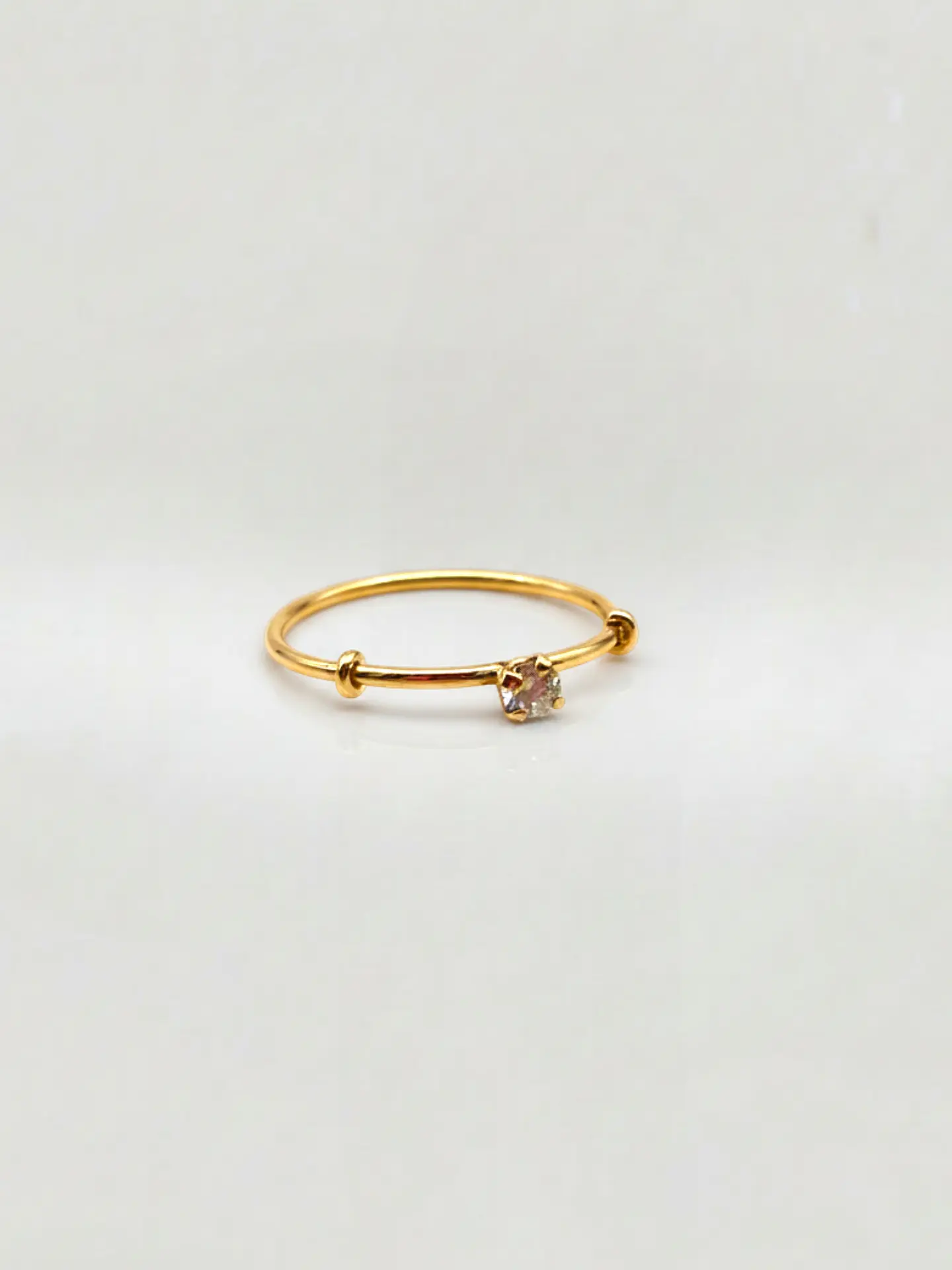 Anillo Juvenil Gema Solitaria Circón Oro 18k 2