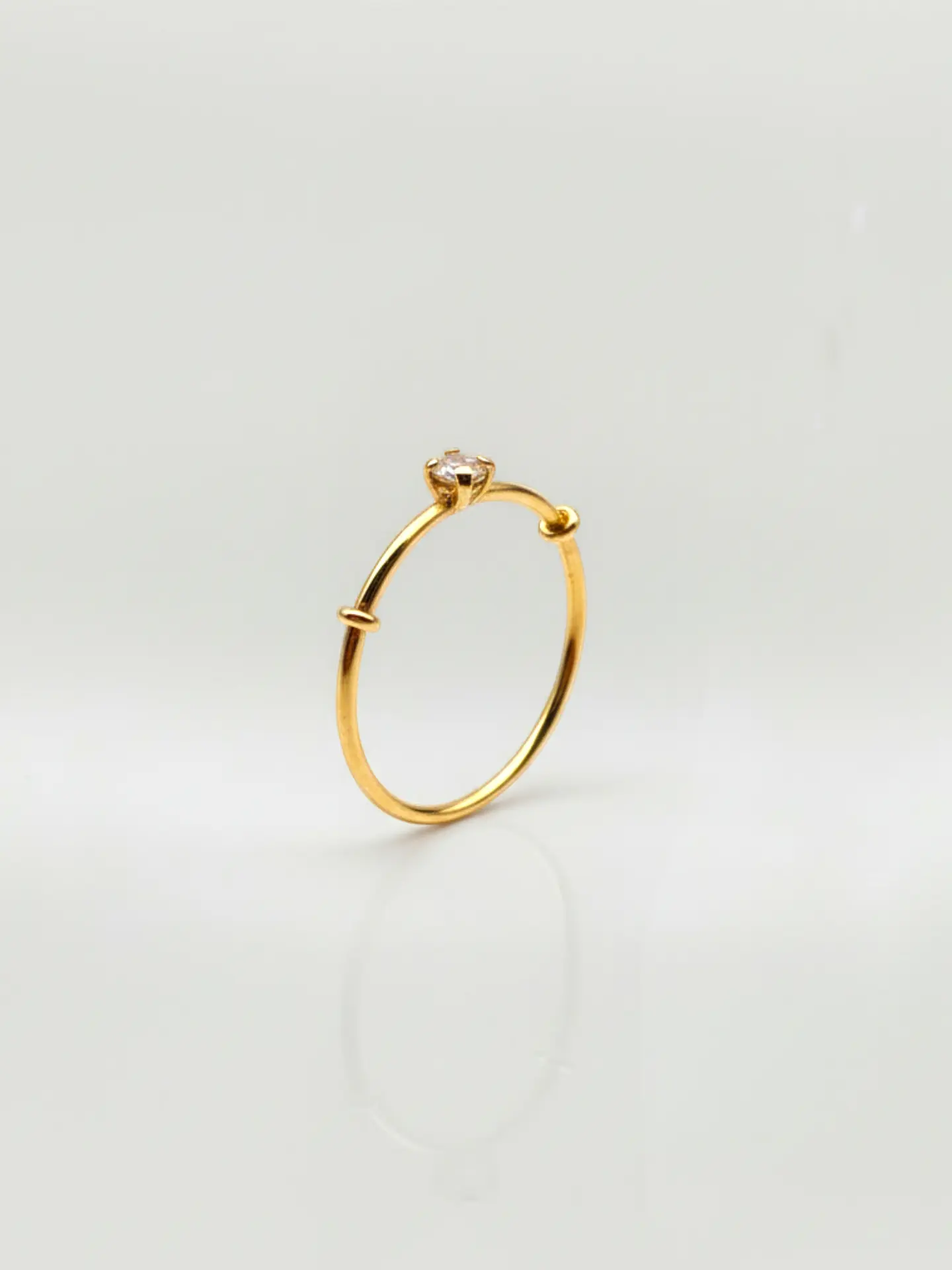 Anillo Juvenil Gema Solitaria Circón Oro 18k 3