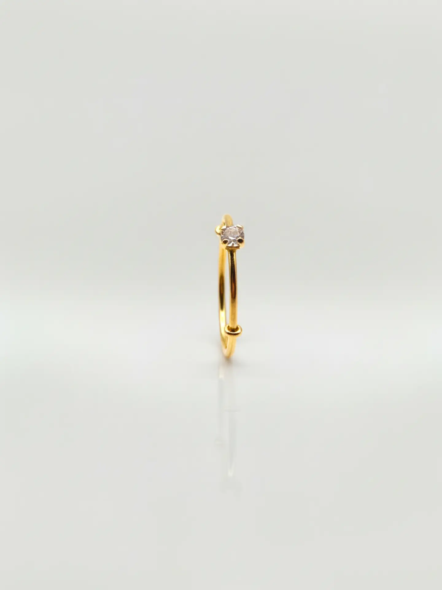 Anillo Juvenil Gema Solitaria Circón Oro 18k 5