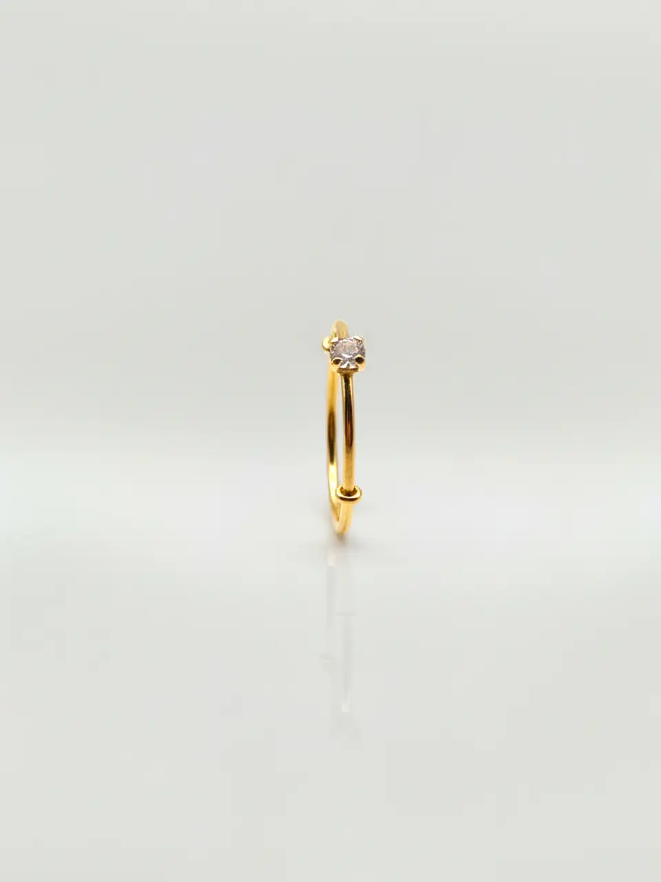 Anillo Juvenil Gema Solitaria Circón Oro 18k 5