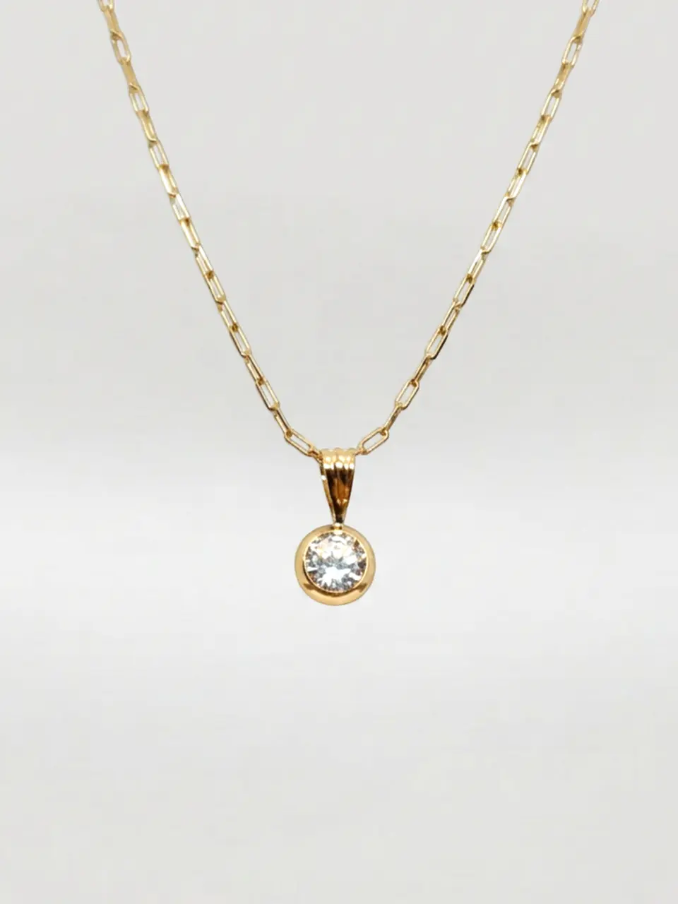 Cadena Esencia con Punto de Luz Circón Oro 18k 1