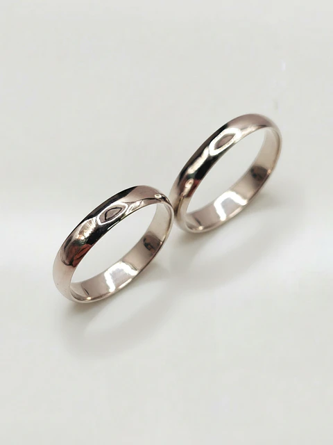 Argollas Matrimonio Media Caña 3 mm Oro Blanco 18k