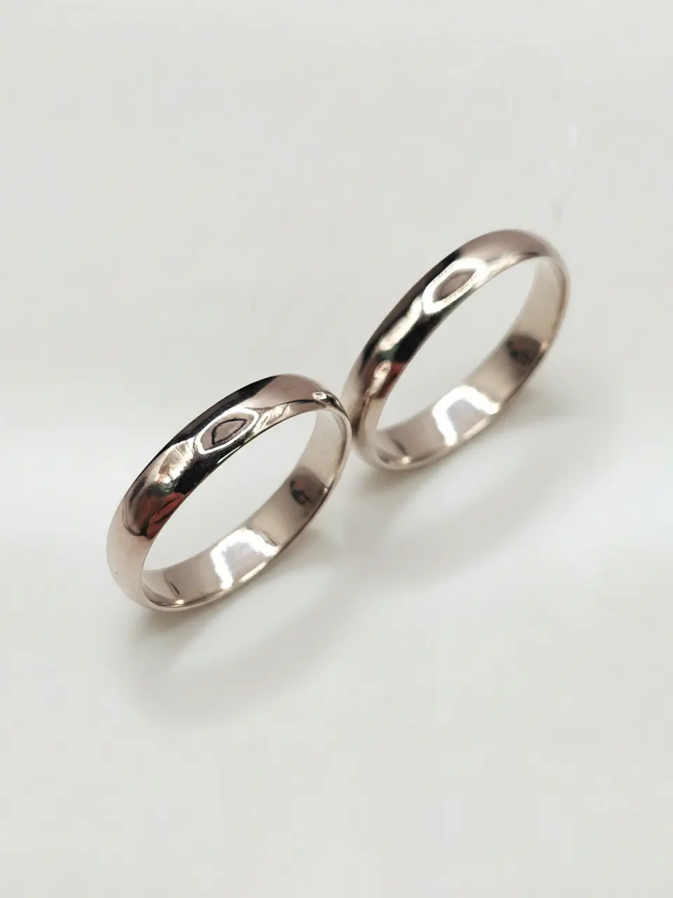 Argollas Nupciales Media Caña 3 mm Oro Blanco 18k 2