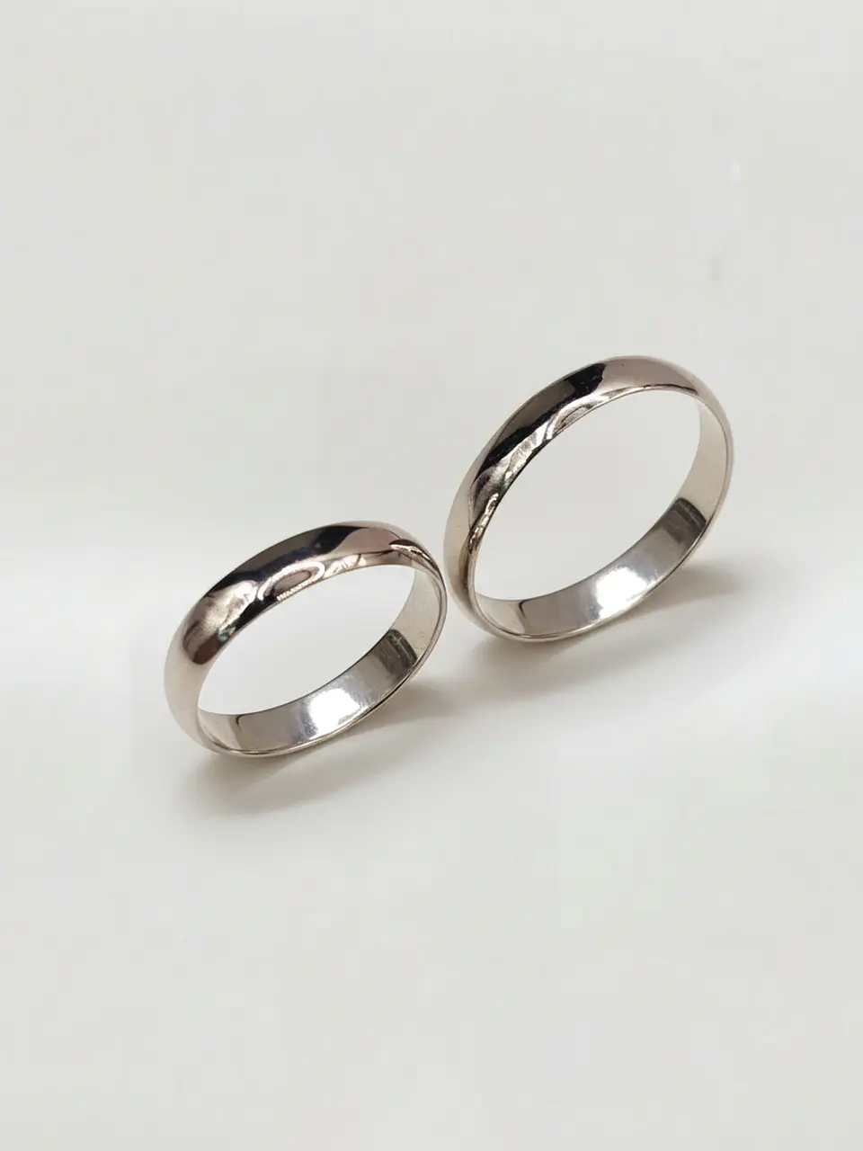 Argollas Nupciales Media Caña 3 mm Oro Blanco 18k 3