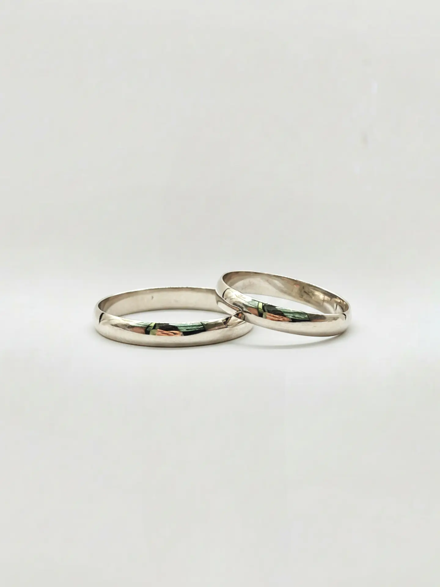 Argollas Nupciales Media Caña 3 mm Oro Blanco 18k 4