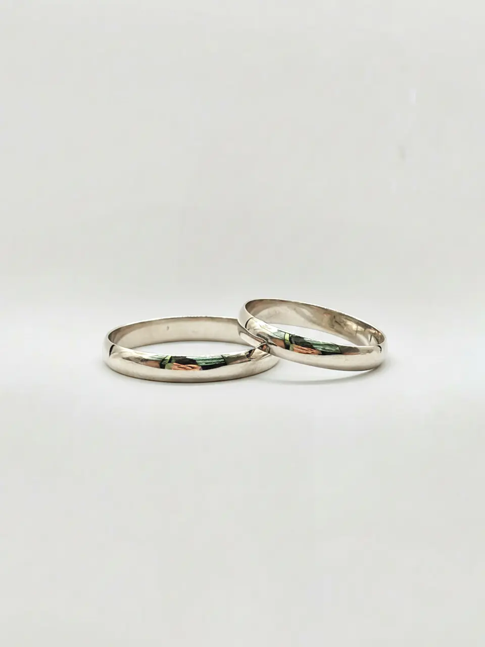 Argollas Nupciales Media Caña 3 mm Oro Blanco 18k 4