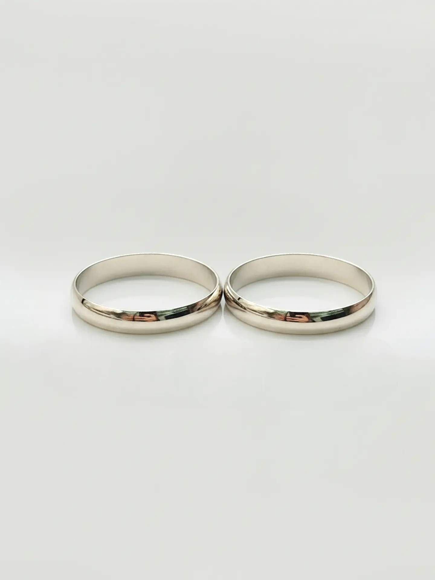 Argollas Nupciales Media Caña 3 mm Oro Blanco 18k 5