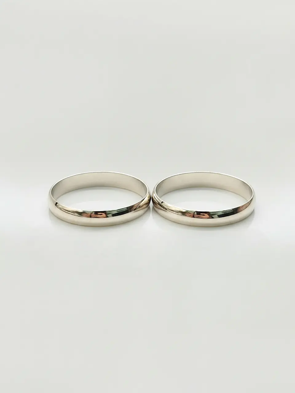 Argollas Nupciales Media Caña 3 mm Oro Blanco 18k 5