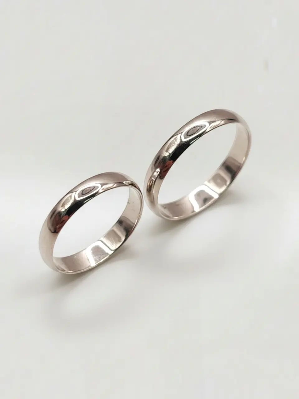 Argollas Nupciales Media Caña 3 mm Oro Blanco 18k 6