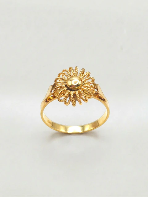 Anillo Sol Trenzado Oro 18k