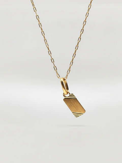 Cadena Placa Mini Identidad Oro 18k