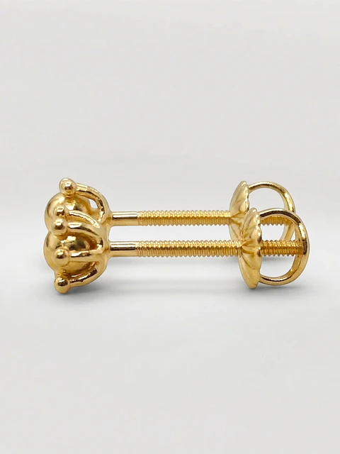 Aros Pistilo Esfera Clásica Oro 18k