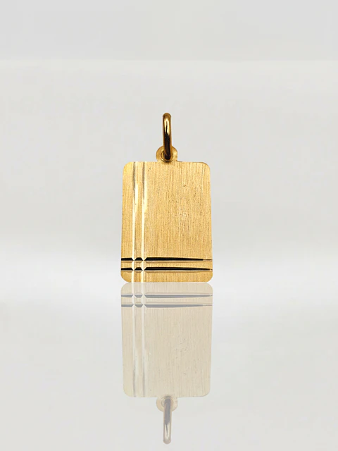 Colgante Placa Satín Identidad Oro 18k