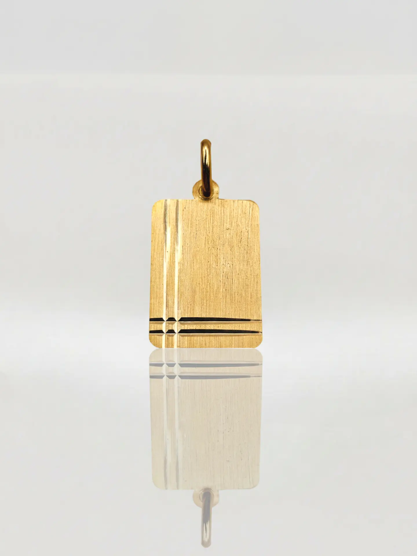 Colgante Placa Satín Identidad Oro 18k 1