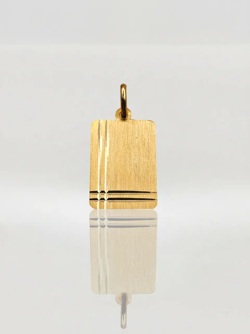 Colgante Placa Satín Identidad Oro 18k 1