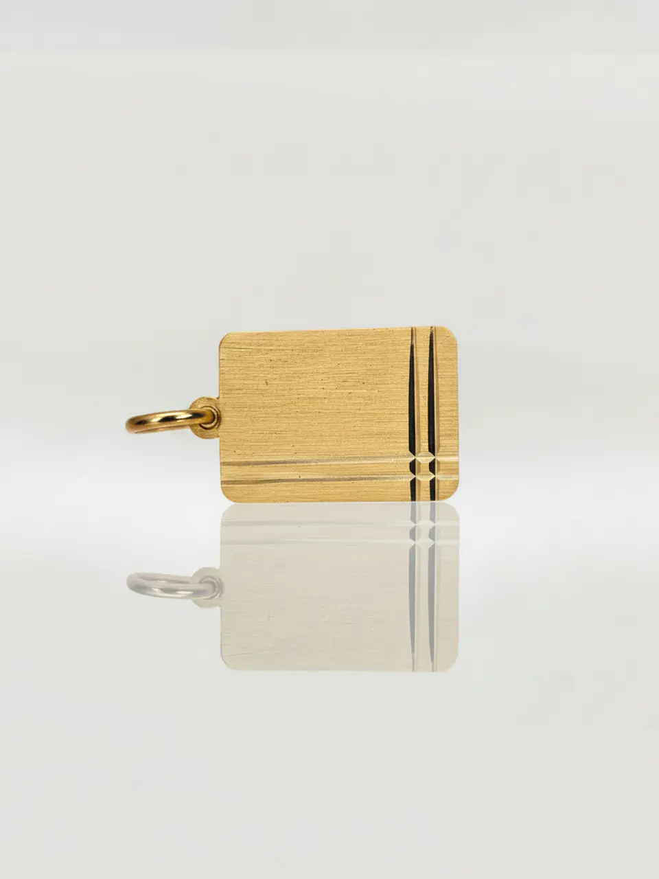 Colgante Placa Satín Identidad Oro 18k 2