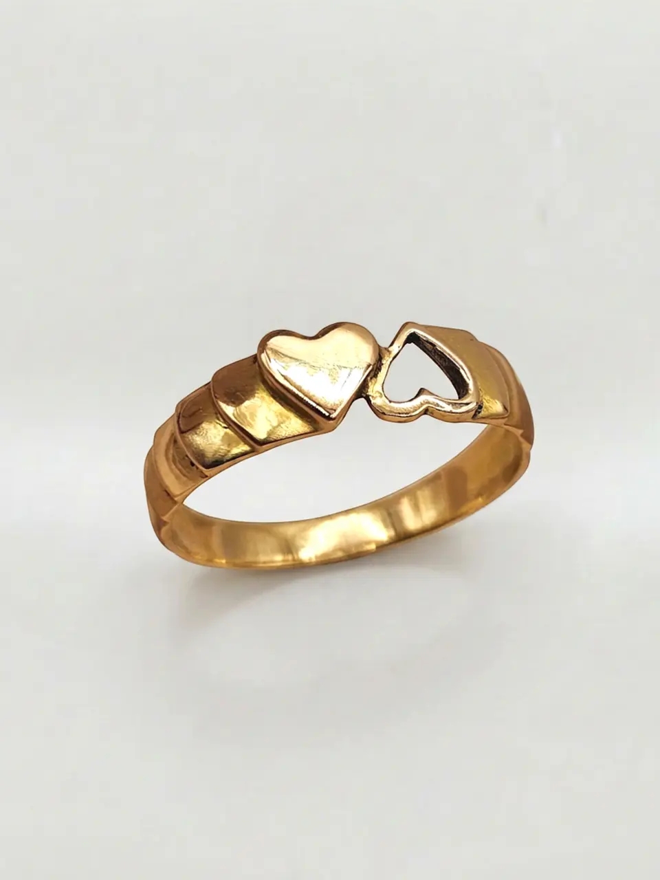 Anillo Dos Corazones Unidos Oro 18k 3