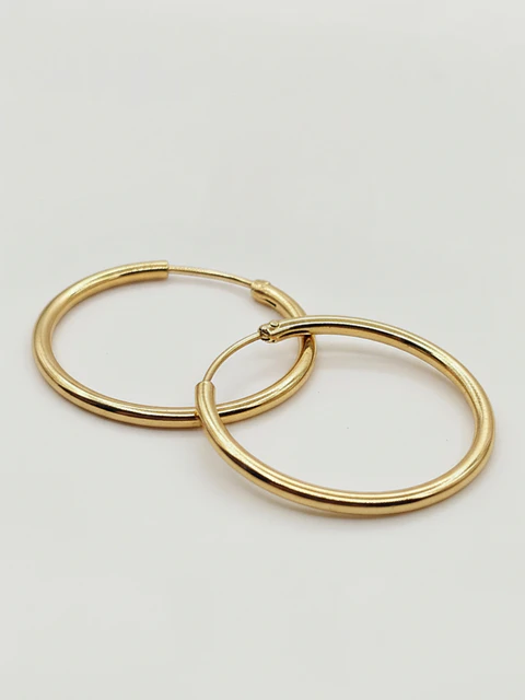 Aros Argolla Tubo de Gala Oro 18k