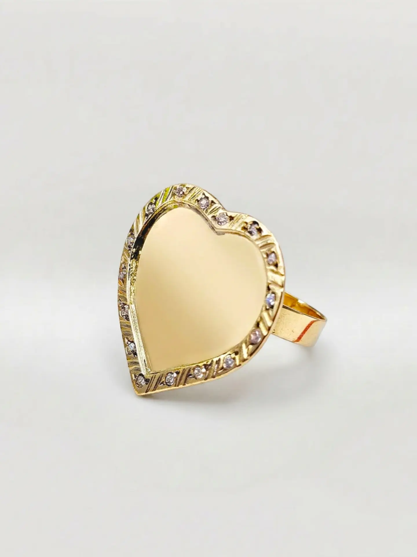 Anillo Corazón Tazo con Circones Oro 18k 2