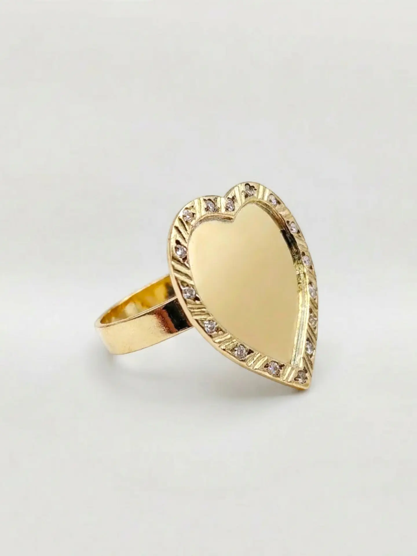 Anillo Corazón Tazo con Circones Oro 18k 5