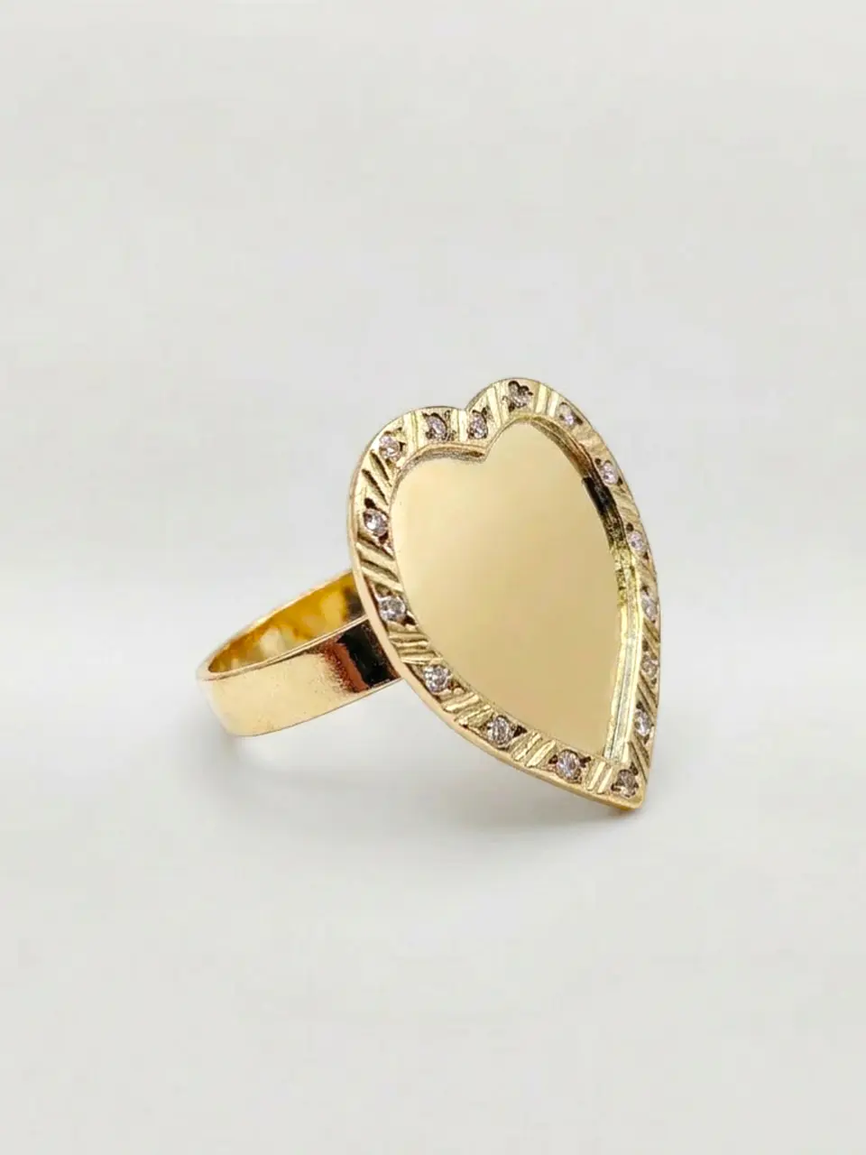 Anillo Corazón Tazo con Circones Oro 18k 5