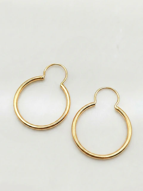 Aros Argolla Tubo con Broche de Gala Oro 18k