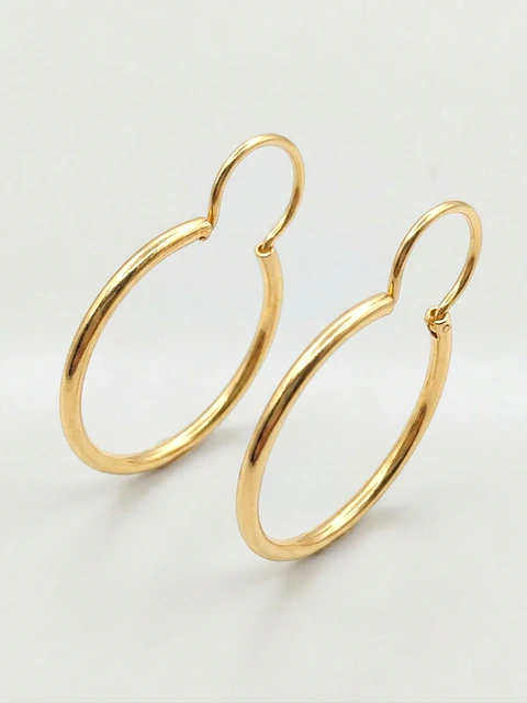 Aros Argolla Tubo con Broche de Gala Oro 18k