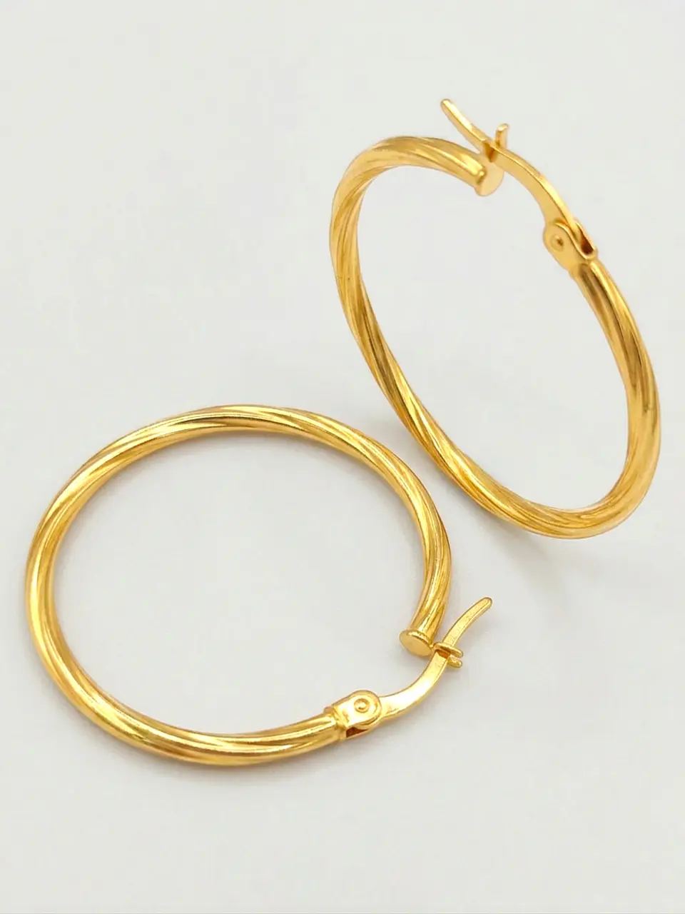 Aros Argollas Italianas de Gala Oro 18k 3
